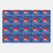 Foto Weihnachtsmannmütze Snowflake Geschenkpapier Set (Vorderseite 2)