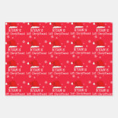 Foto Weihnachtsmannmütze Snowflake Geschenkpapier Set (Vorderseite 2)