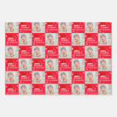 Foto Weihnachtsmannmütze Snowflake Geschenkpapier Set (Vorderseite)