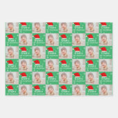 Foto Weihnachtsmannmütze Snowflake Geschenkpapier Set (Vorderseite)