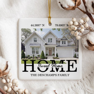 Foto-Weihnachtsschmuck fürs neue Zuhause 'Home Swe Keramikornament