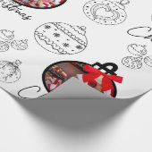 Foto Weihnachtsschmuck Schwarz und Weiß Geschenkpapier (Ecke)