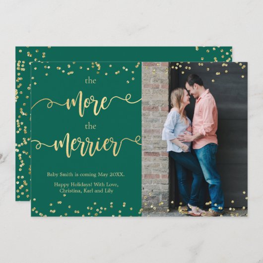 Foto Weihnachtsschwangerschaft Ankündigung Karten (Vorne/Hinten)