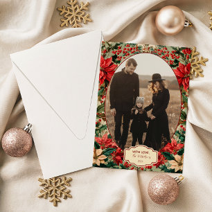 Foto Weihnachtsstern im Vintage-Stil Feiertagskarte