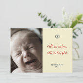 Foto-Weihnachtsstille Nachtmoderne Feiertagskarte (Stehend Vorderseite)