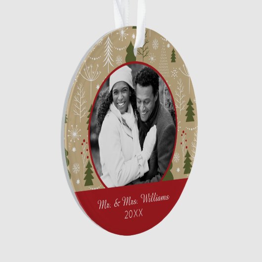 Foto | Weihnachtswaldmuster Ornament (Vorderseite)