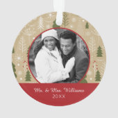 Foto | Weihnachtswaldmuster Ornament (Rückseite)