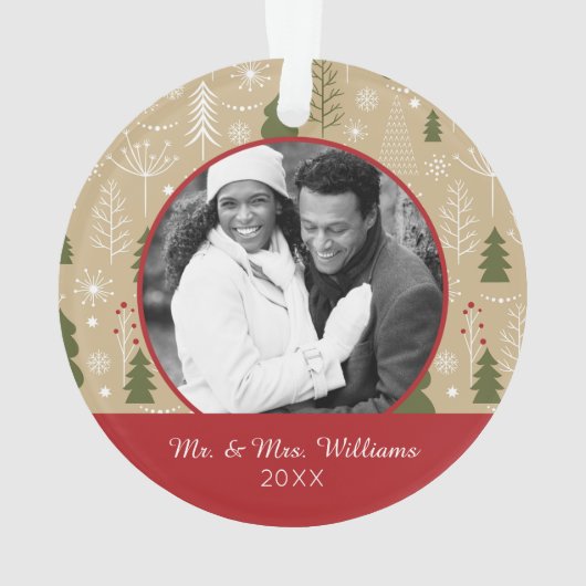 Foto | Weihnachtswaldmuster Ornament (Rückseite)