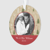 Foto | Weihnachtswaldmuster Ornament (Vorderseite)