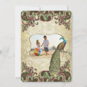 Foto Wein & Grüne Pfaue Weihnachtskarte Feiertagskarte (Rückseite)