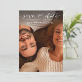 Foto Weiß Save the Date handschriftlich (Stehend Vorderseite)