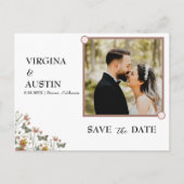 Foto weiß Save the Date Postkarte (Vorderseite)