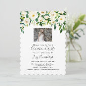 Foto Weiße Aquarellfarben Blume Feiern des Lebens Einladung (Stehend Vorderseite)