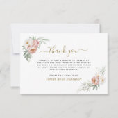 Foto Weiße Blumengärten Gold in Liebe Dankeskarte (Vorderseite)