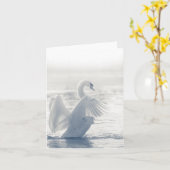 Foto Weiße Schwäne Karte (Gelbe Blume)