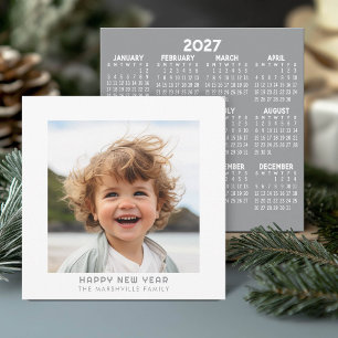 Foto weiße Umrandung HNY und 2027 Kalender Feiertagskarte