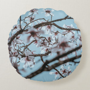 Foto WEISSER PETALIERTER BLUME Rundes Kissen