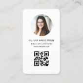 Foto-Weißer QR-Code Visitenkarte (Vorderseite)