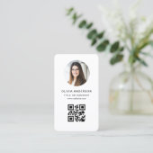 Foto-Weißer QR-Code Visitenkarte (Stehend Vorderseite)