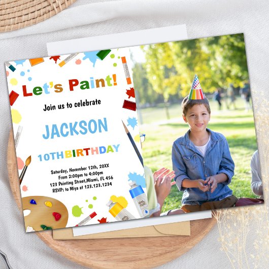 Foto Weißes Kleid für Mess Paint Einladungen