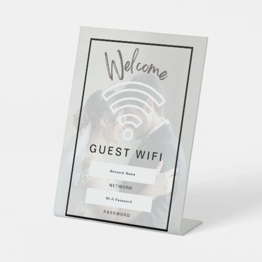 Foto Welcome Guest Wifi Kennwort Sockelschild (Vorderseite)