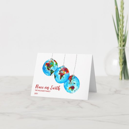 Foto Weltfrieden Planet Wasserfarbe Weihnachten (Vorderseite)