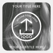 Foto-Werbemarken für Firmenlogo Quadratischer Aufkleber (Vorderseite)