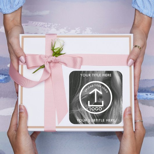 Foto-Werbemarken für Firmenlogo Quadratischer Aufkleber