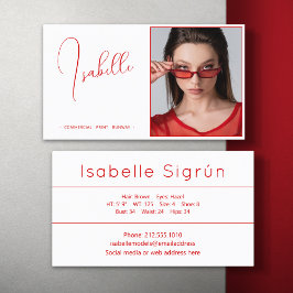 Foto-Werbemodell Rot und Weiß Visitenkarte