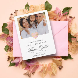 Foto werden Sie unser Blumenmädchen rosa Herz sein Postkarte