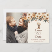 Foto Western Boots Flora Terracotta Wedding Save The Date (Vorderseite)