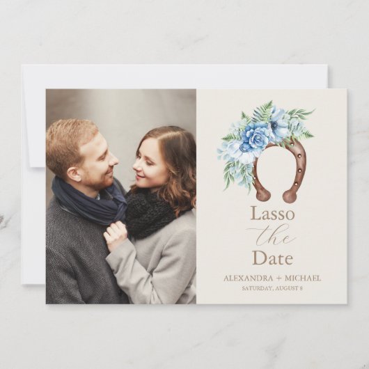 Foto Western Land Bohemische Blumenhochzeit Save The Date (Vorderseite)