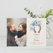 Foto Western Land Bohemische Blumenhochzeit Save The Date (Stehend Vorderseite)