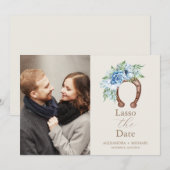 Foto Western Land Bohemische Blumenhochzeit Save The Date (Vorne/Hinten)