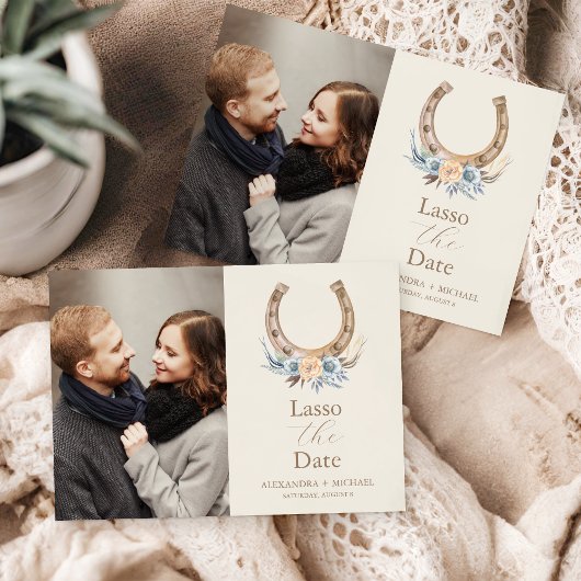 Foto Western Land Bohemische Blumenhochzeit Save The Date