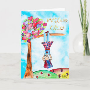 Foto Whimsical Art Geburtstagsmädchen Boho Gold Pu Karte