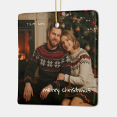 Foto Whimsical Red Doodle Weihnachten verheiratet Keramikornament (Links)