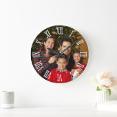 Foto White Bold Roman Numerals Große Wanduhr (Zuhause)