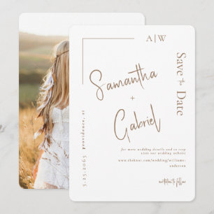 Foto White Contemporary Wedding Save the Date