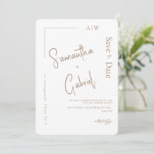 Foto White Contemporary Wedding Save the Date (Stehend Vorderseite)