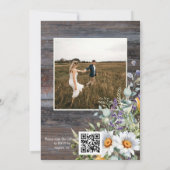 Foto White Daisy QR Code Hochzeit Einladung (Rückseite)