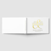 Foto White Elegant Modern Wedding Gold Gästebuch (Voll)
