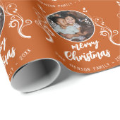 Foto White Foliage Frohe Weihnachten Geschenkpapier (Rolleneckpunkt)