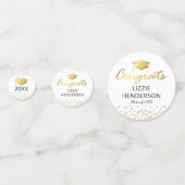 Foto White Gold 2025 Graduate Party Konfetti (Rückseiten)