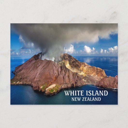 Foto White Island Vulkan Neuseeland Postkarte (Vorderseite)