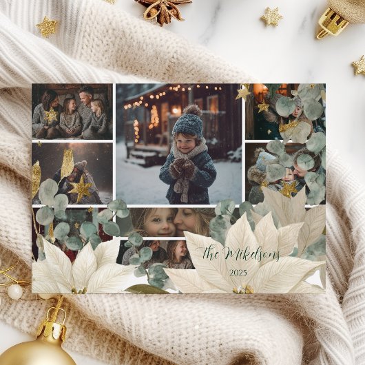 Foto White Poinsettia Holiday Party Feiertagskarte