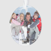 Foto White Ribbon Ornament (Vorderseite)