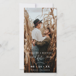 Foto White Script Wedding Save the Date Lesezeiche