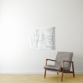 Foto "White & Silver Brautparty Background" Wandteppich (Beispiel (Horizontal))