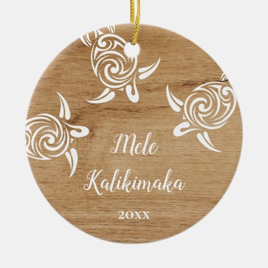 FOTO White Turtles | Mele Kalikimaka Keramik Ornament (Vorne)